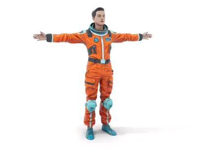 Vibrant Orange Space Suit model pack Low-poly 3D model
