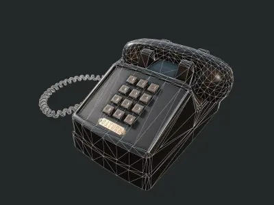 Retro Telephone Low-poly 3D model