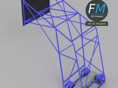 Portable outdoor basketball hoop 3D model
