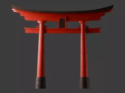 Japanese Torii gate 3D model Low-poly 3D model