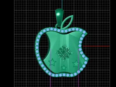 EMERALD APPLE PENDANT 3D PRINTABLE MODEL  3D print model
