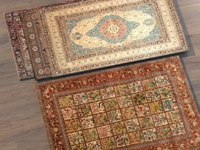 Persian Rug Set 01 Free low-poly 3D model