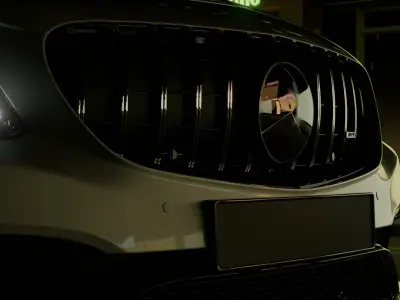 Car night animation scene 3D model