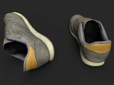 Pair of Worn Sneakers 3D model