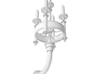 Medieval Wall Candles 3D model