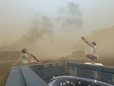 Swimmingpool swimming pool with two people in it Free 3D model