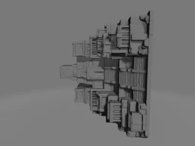 Ancient Stone City Mythical Architecture 3D print model