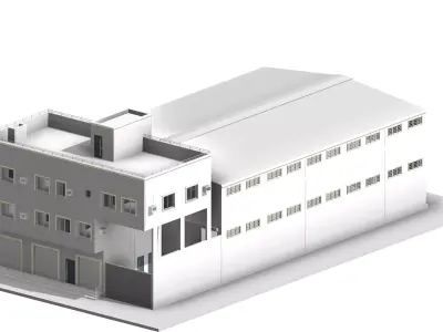 Steel Structure Warehouse 2 Story I Revit - FBX - DWG 3D model
