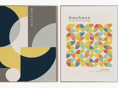 Bauhaus Multicolor Posters 3D model