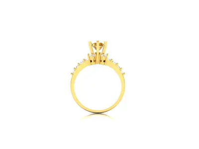 Solitaire Women Engagement Wedding Ring 3D print model get