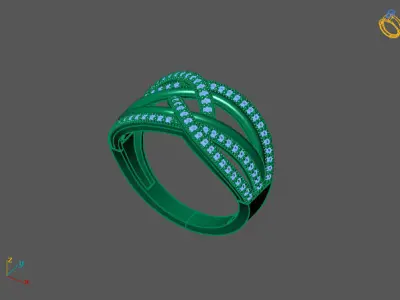 STL 3DM Print Ready Women Diamond Ring Lightweight Printable  3D print model 176