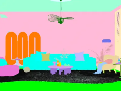 Parisian interior scene 3D model 3D model