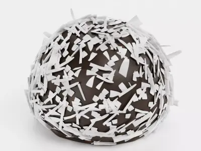 Chocolate Candy V3 - Dark Chocolate Dome with Coconut Powder 3D model