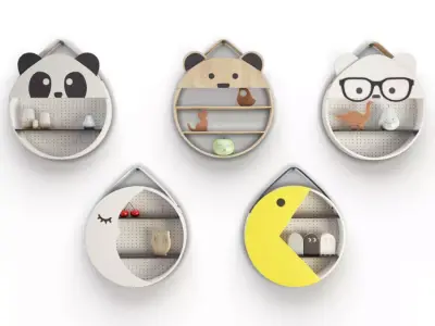 Set of Fantasy Shelves For Childroom 3D model