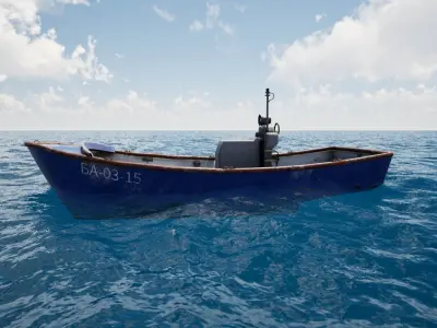 Motor Boat Free low-poly 3D model