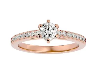 Solitaire ring model 3D print model shop