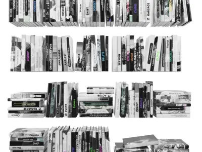 Books 150 pieces 2-6-2 Low-poly 3D model