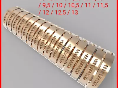 Ring Cuban Links 4mm With 3 Hole All Sizes 3D print model