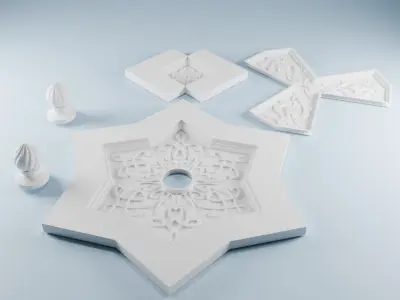 Arabic-style ceiling details 3D model