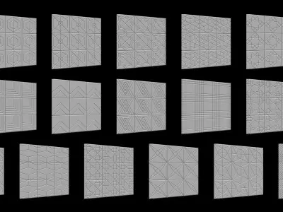 100 Tiles Patterns Noise for Zbrush Vol 1 3D model