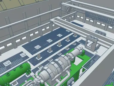 AP1000 Nuclear power plant 3D print model