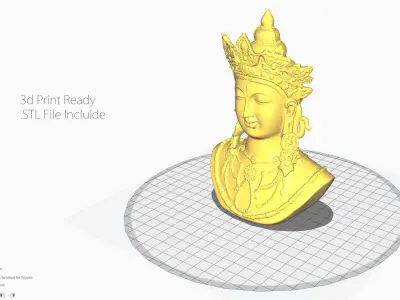 Goddess Tara Bust Low-poly 3D model