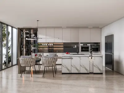 Kitchen Modern interior  0052 3D model