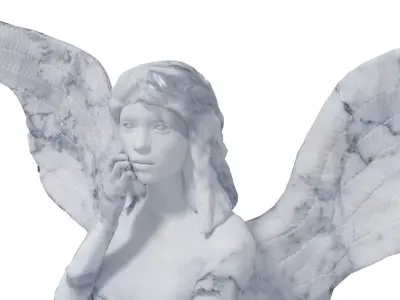 Angel Statue Low-poly 3D model