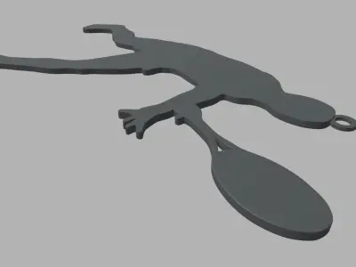 Tennis Key Ring Chain 01 Low-poly 3D model