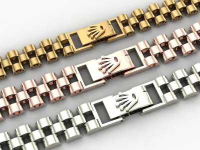 Rolex Bracelet 0029 - 3 models - 3 weights 3D print model