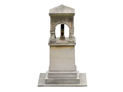 Stone Cross Monument Scan Low-poly 3D model