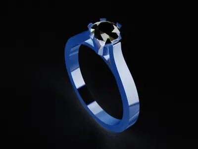  Solitare Diamond  Ring Texture  3D print model