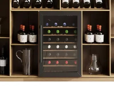 Wine cabinet with Wine Bar in a restaurant and home 13 3D model