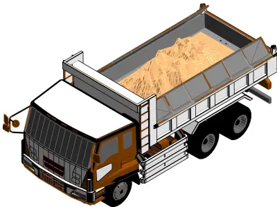 Large 10 Wheels Dump Truck 2019-10 Low-poly 3D model