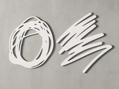 273 decorative wall art 05 wall ink sculptures Bernard Venet P01 3D model