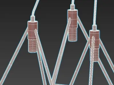 gitter chandelier with triangles hanging from it 3D model