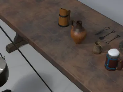 Medieval Set Low-poly 3D model