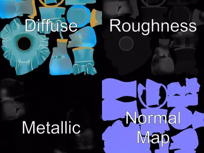 Art Deco Teal Jug model pack Low-poly 3D model