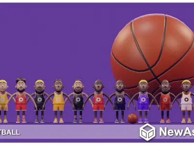 Basketball Game Asset Pack Low-poly 3D model