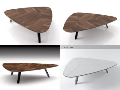 Sullivan four different coffee tables with legs and glass tops 3D model