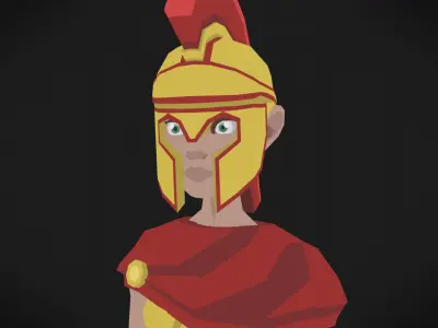 Colorly - Spartan Girl - Game Ready - Rigged - Customizable Low-poly 3D model