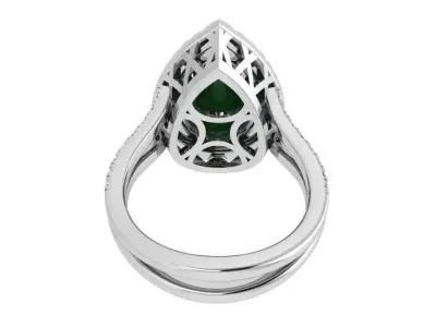 Pear Double Halo Ring 3406 3D print model