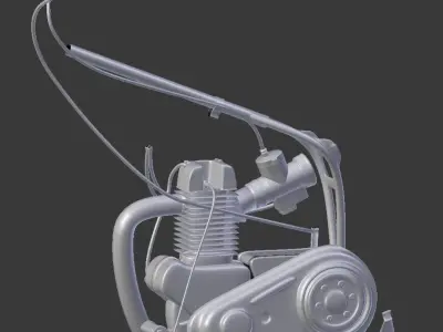 Speedway bike engine 3D model
