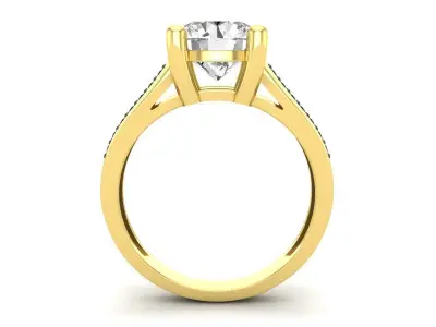 AV 478 Ladies Bridal Solitaire With Accents Engagement Ring 3D print model