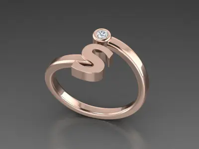 Jewelry Alphabet Ring S 3D print model purchase
