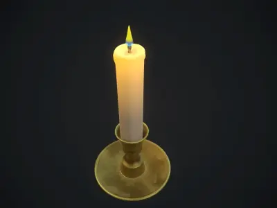 Small candle 4 PBR Low-poly 3D model