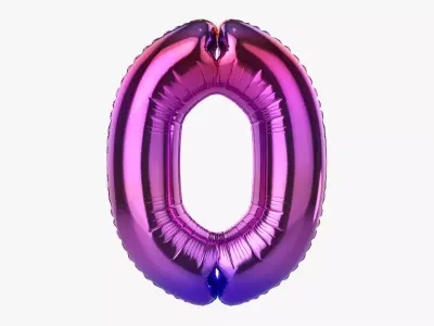 Foil balloon number zero 0 3D model