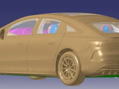 Mercedes EQS 580 4MATIC AMG Line 2021 Vehicle 3d scan model  3D model