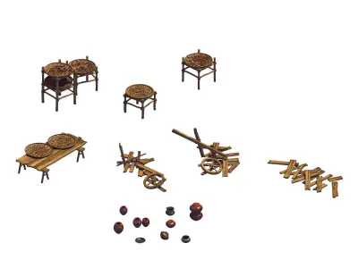 Dynasty Sun Medicine - Jars - Broken Car 01 3D model