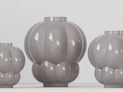 Uva Vase Small light-grey glossy 3D model
